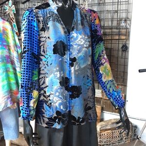 Lydia Lanai Burnout Blouse by Johnny Was / XXS